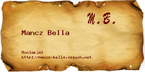 Mancz Bella névjegykártya